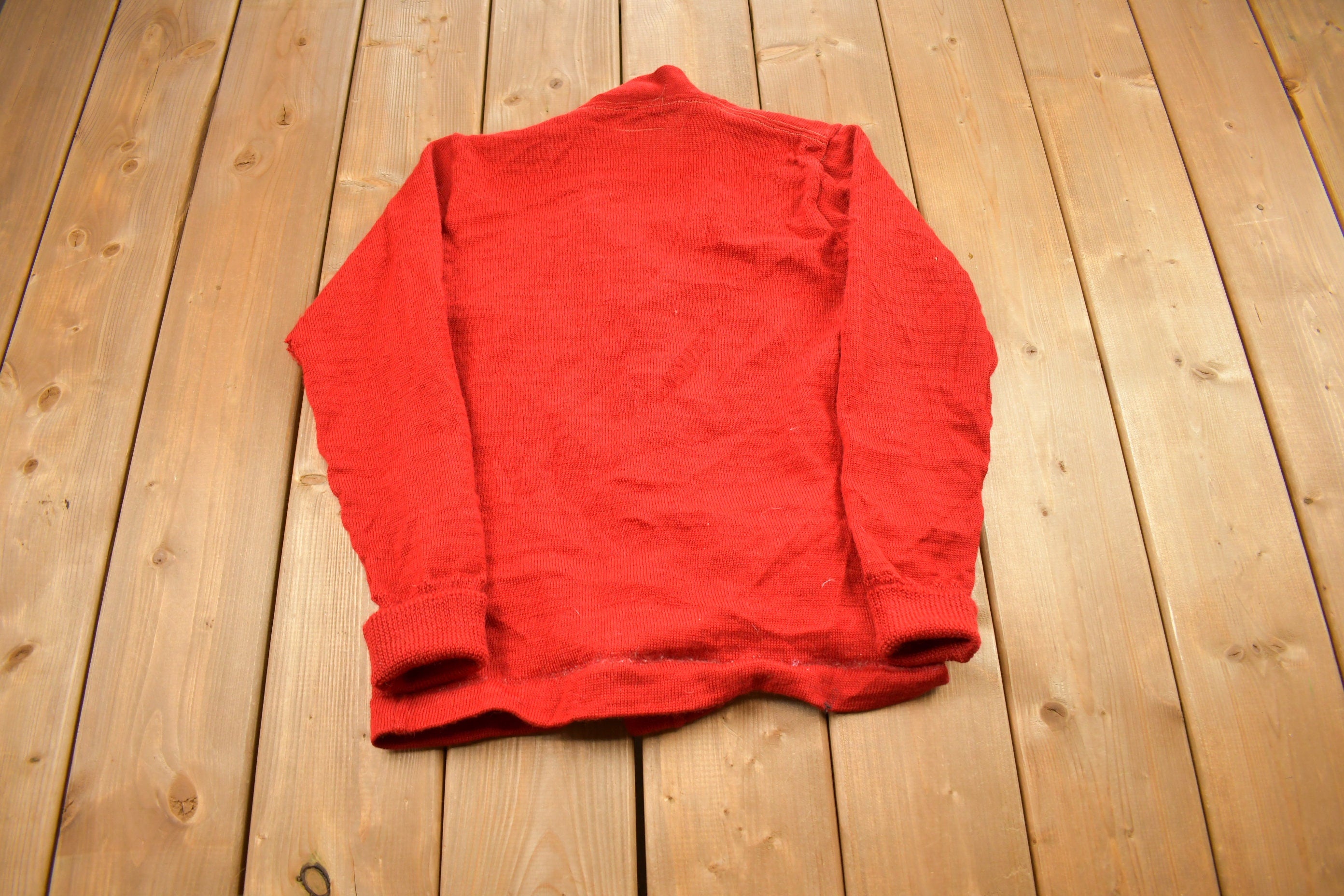 Vintage 1944 Embroidered Collegiate Knit Cardigan Sweater
