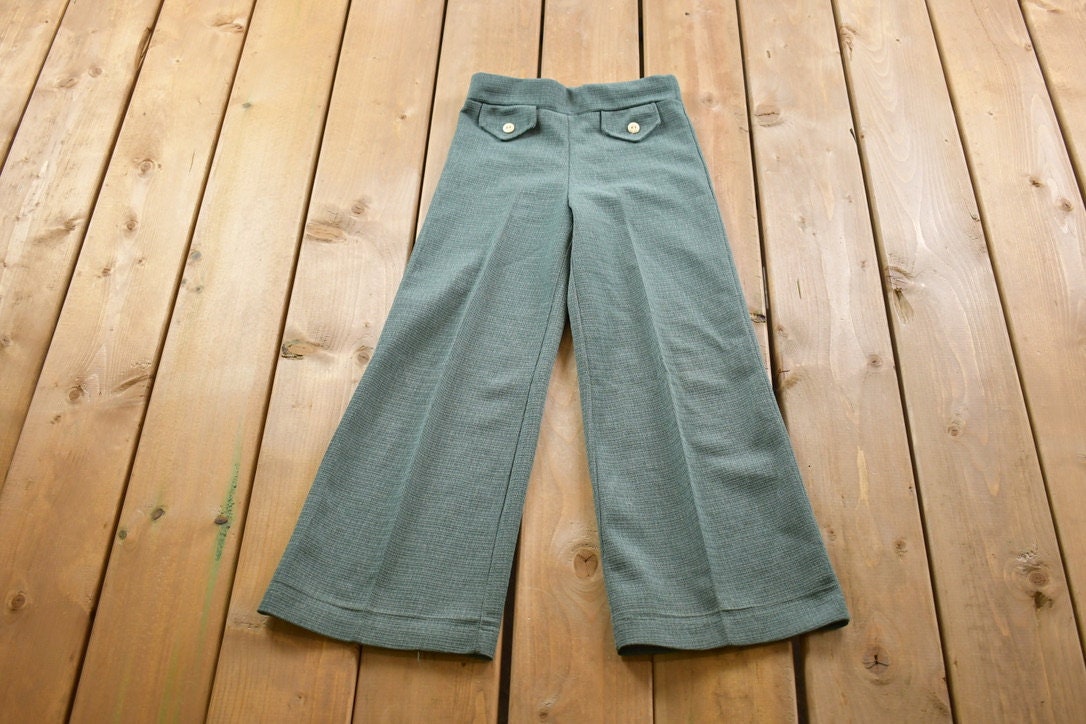 Vintage 1970s Bit And Pieces Youth Bell Bottom Trousers Size 22 x 22.5