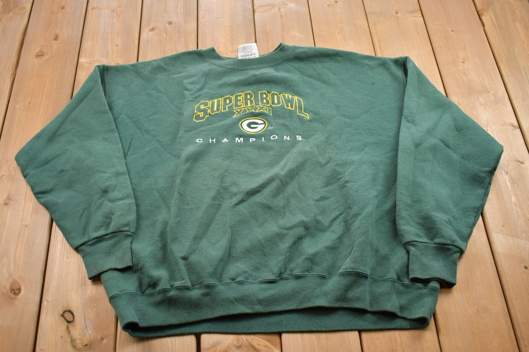 Vintage 1997 Super Bowl XXXI Green Bay Packers Champion NFL Crewneck Sweatshirt / Made In USA / Football / Sportswear / Americana