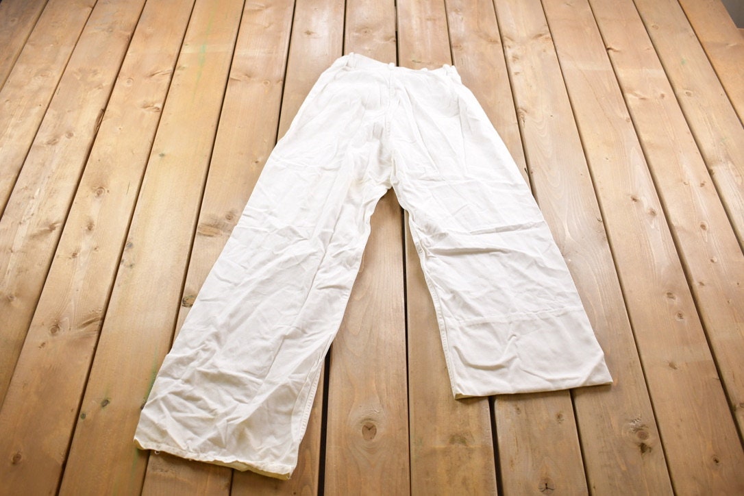 Vintage 1990s White Denim Jeans Size 24.5 x 31.5 / American Vintage / Workwear / Streetwear / Vintage Pants