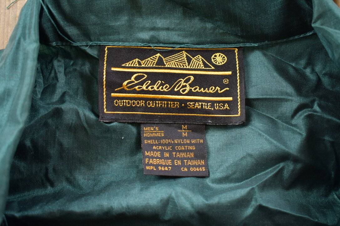 Vintage 1990s Eddie Bauer  Windbreaker Jacket / Made In USA / Solid Green Windbreaker / Streetwear / Athleisure / Outerwear