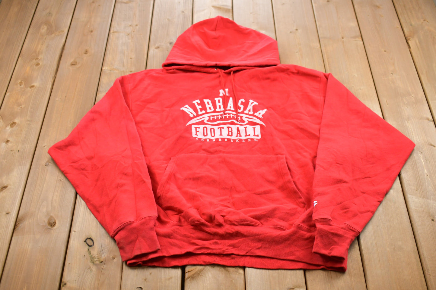 Vintage 1990s Champion Reverse Weave University Of Nebraska Cornhuskers Collegiate Hoodie / NCAA Sweatshirt / Sportswear / Americana