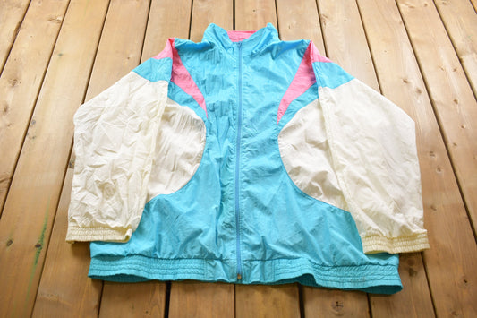 Vintage 1990s Pastel Bridge Gate Windbreaker Jacket / Streetwear / Light Jacket / Vintage Windbreaker / True Vintage