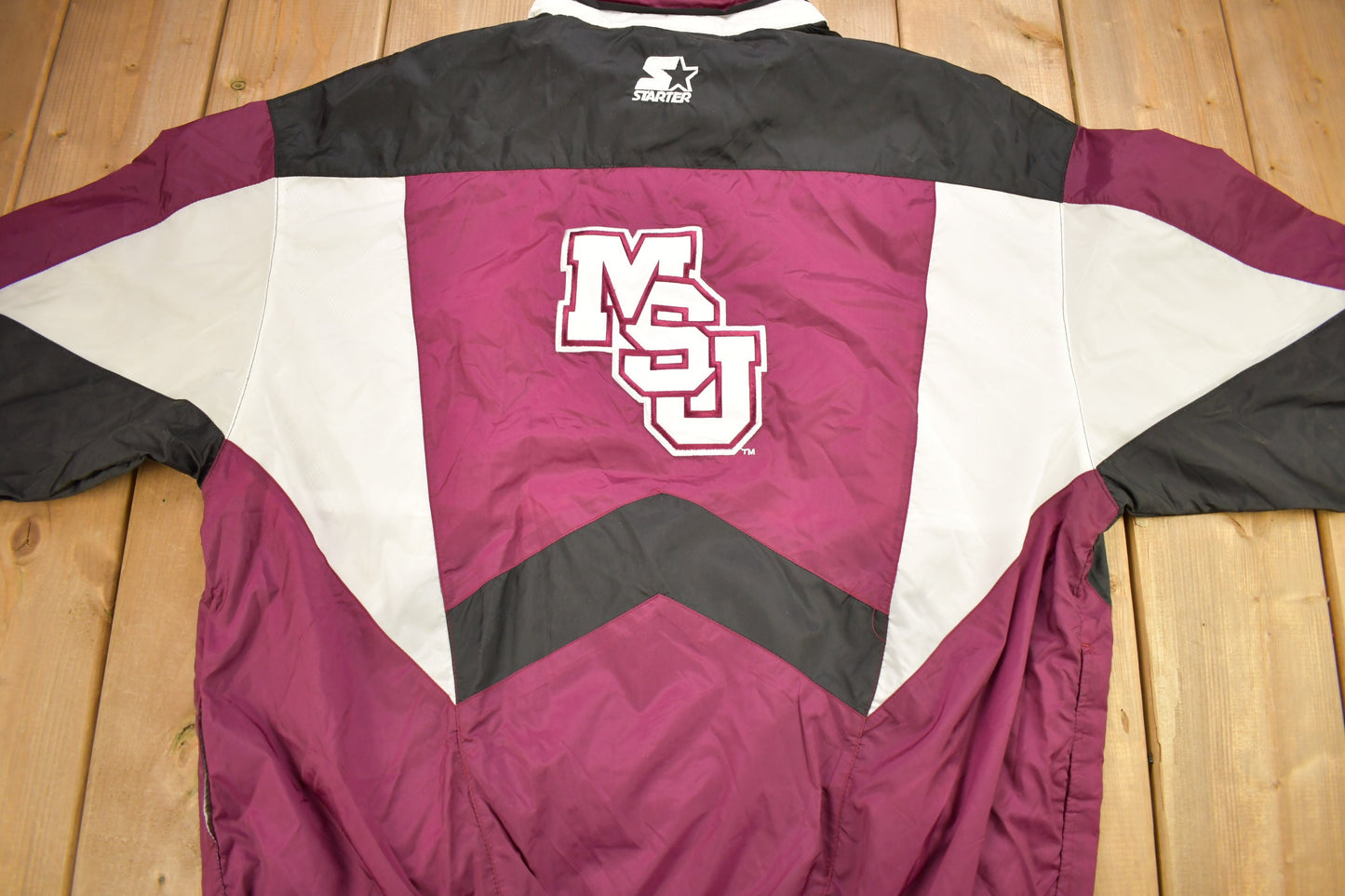Vintage 1990s Missouri State University Starter Windbreaker / Color Block / Starter Jacket / Embroidered / Deadstock / MSU Bears
