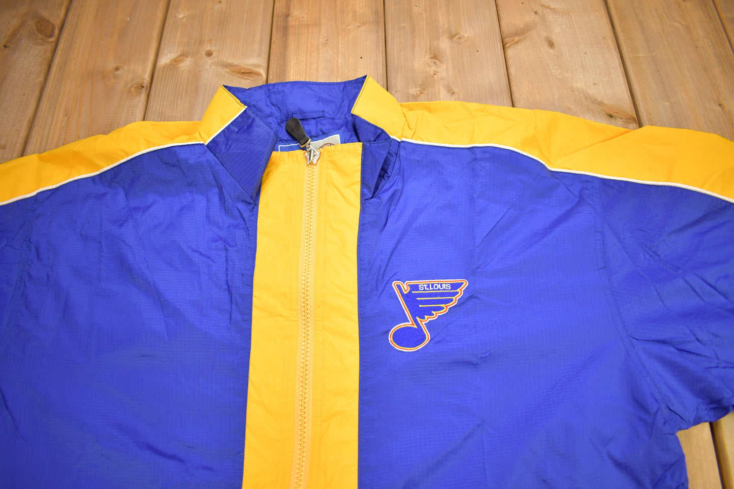 Vintage 1990s St Louis Blues NHL Starter Windbreaker / Color Block / Starter Jacket / Embroidered / Deadstock