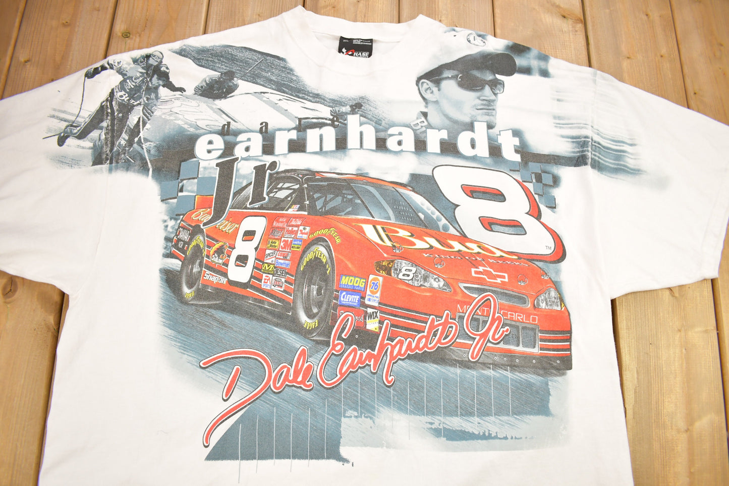 Vintage Y2K Dale Earnhardt Jr NASCAR All Over Print T-Shirt / Chase Authentics / Sportswear / Horse Power