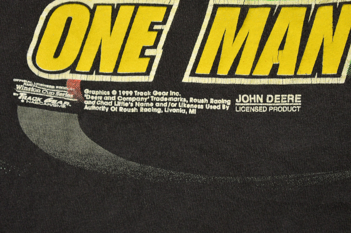 Vintage 1999 Chad Little "One Man Stands Alone In The End" All Over Print NASCAR T-Shirt