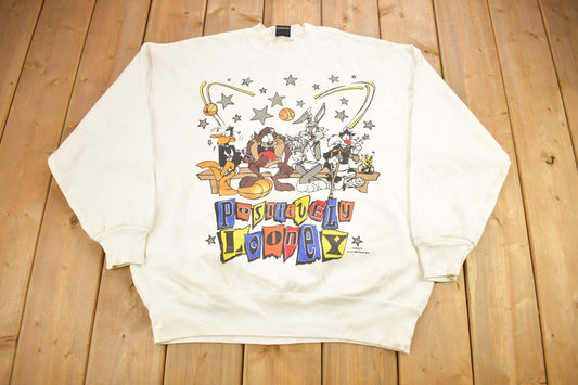 Vintage 1996 Looney Tunes Space Jam Graphic Crewneck / Vintage Sweatshirt / Vintage Warner Bros / Positively Looney / Made In USA