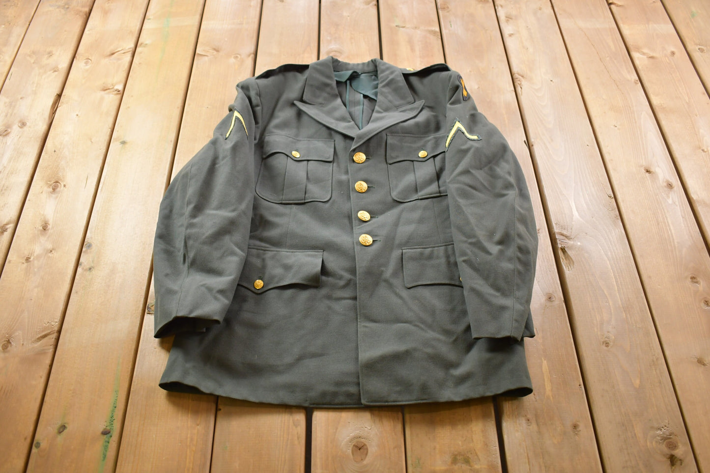 Vintage 1980s Military Medic Formal Blazer / Button Up Jacket / US Army Green / Vintage Army / Streetwear Fashion / Army Jacket