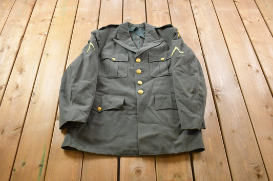 Vintage 1980s Military Medic Formal Blazer / Button Up Jacket / US Army Green / Vintage Army / Streetwear Fashion / Army Jacket