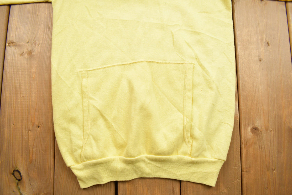 Vintage 1970s Health Knit Blank Yellow Hoodie