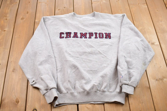 Vintage 1990s Embroidered Champion Sweatshirt / Vintage Champion / Vintage Pullover / Streetwear / Athleisure Sportswear / 90s Champion