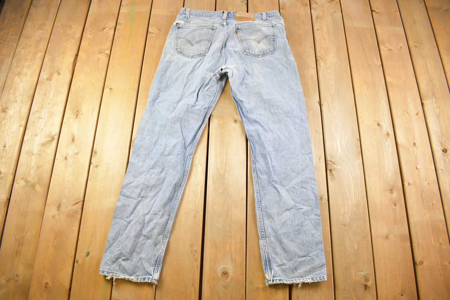 Vintage 1990s Levi's 505 Light Wash Jeans Size 36 x 32 / Distressed Denim / Straight Leg Jeans / Vintage Levi's