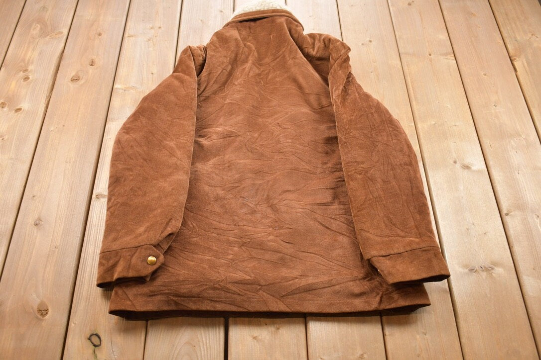 Vintage 1960s Westwind Sportswear Wool Lined Suede Snap Button Jacket