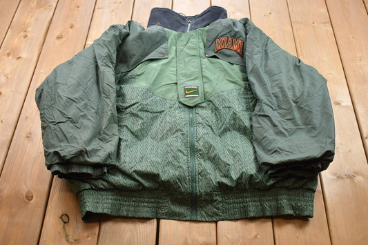 Vintage 1990s Nike Miami University Collegiate Jacket / Embroidered / Varsity Jacket / Sportswear / Americana / Winter Jacket