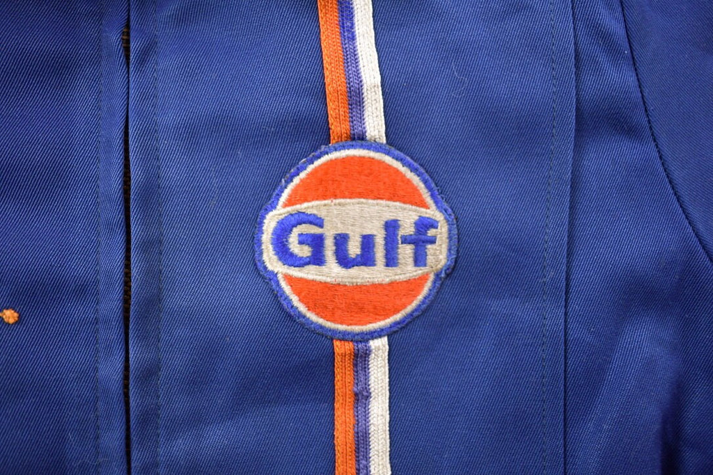 Vintage 1970s Unilog Embrodiered Gulf Zip Up Light Jacket