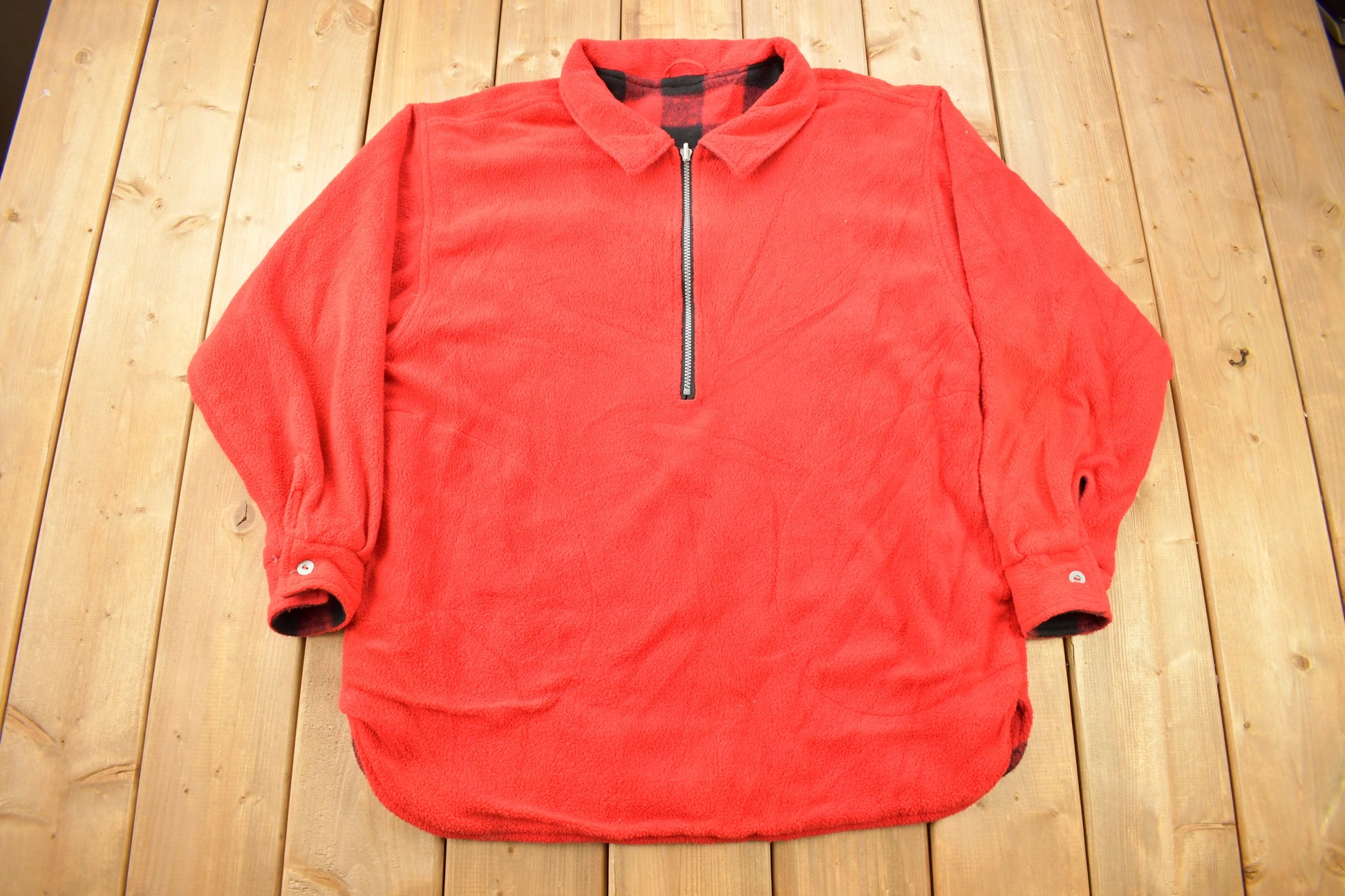 Vintage 1990s Marlboro Unlimited Reversible Quarter Zip Fleece Sweater