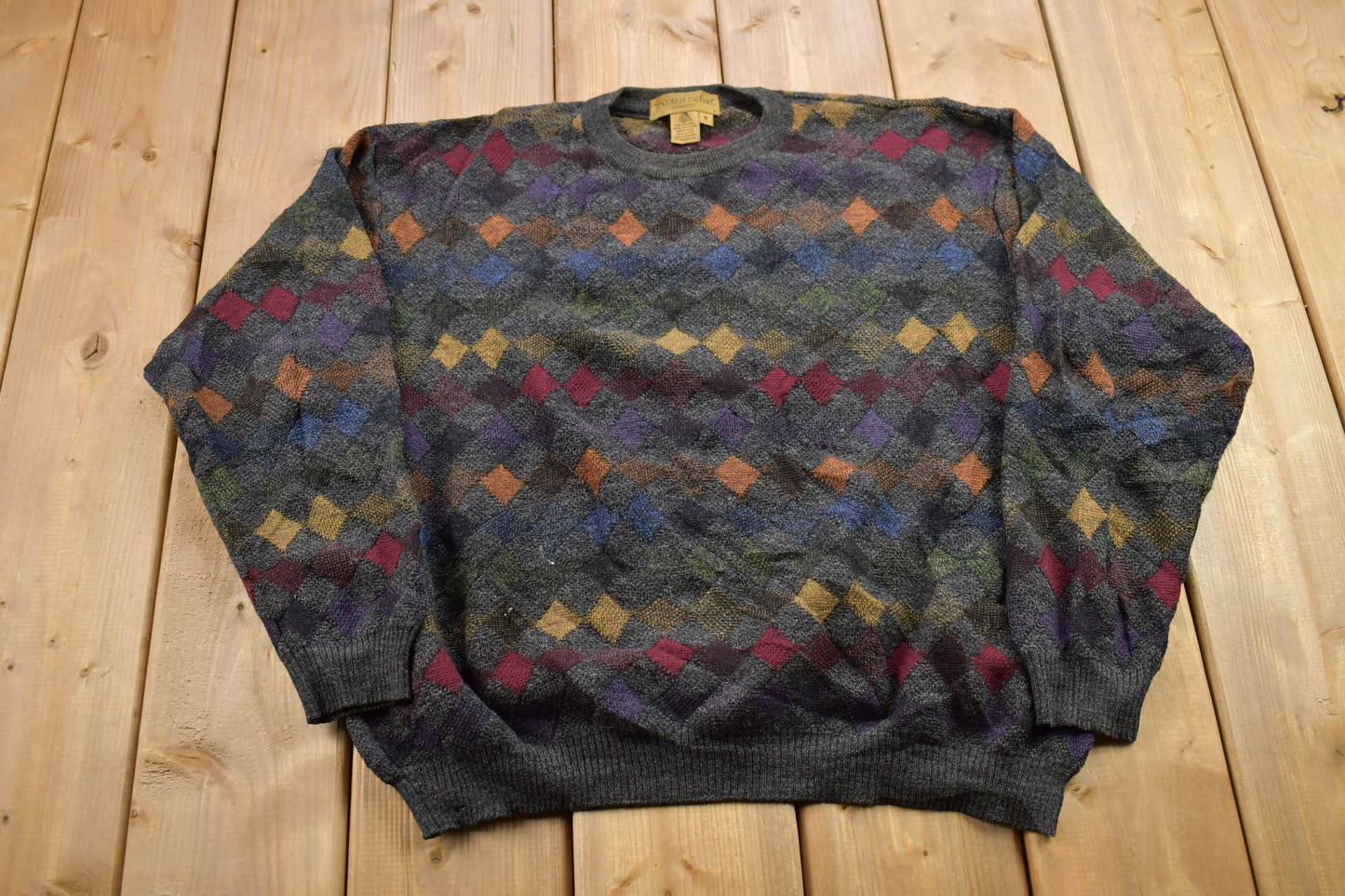 Vintage 1990s Tricots St Raphael 100% Merino Wool Knit Sweater / Vintage 90s Crewneck / Outdoorsman / Vintage Knit / Winter Sweatshirt