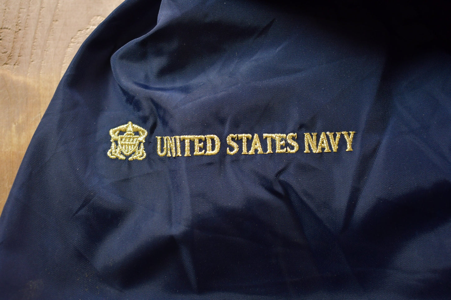 Vintage 1990s United States Navy Embroidered Fleece Full Zip Bomber Jacket / Streetwear / Light Jacket / Vintage Windbreaker / Military Wear