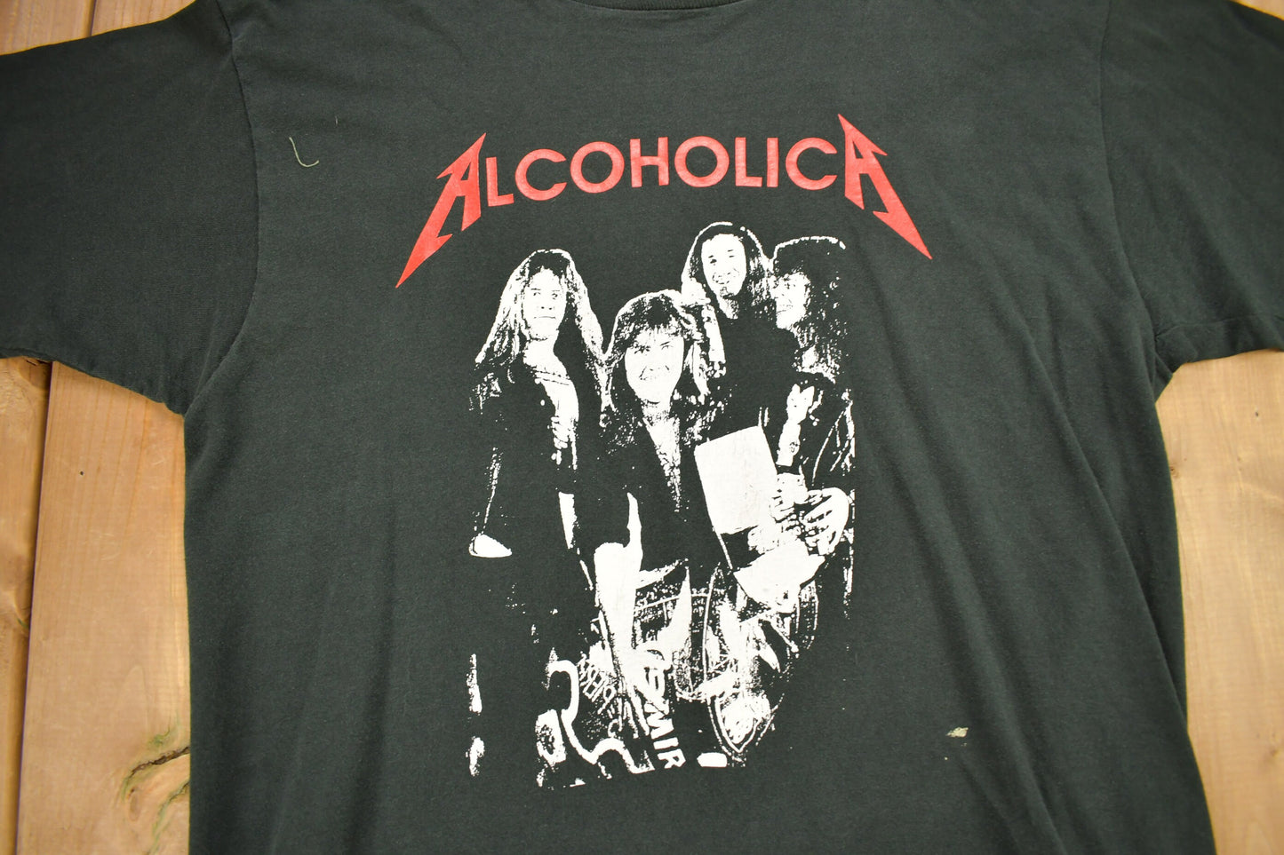 Vintage 1990s AlcoholicA 100% Proof Band T-shirt / Band Tee / Single Stitch / Made in USA / Premium Vintage