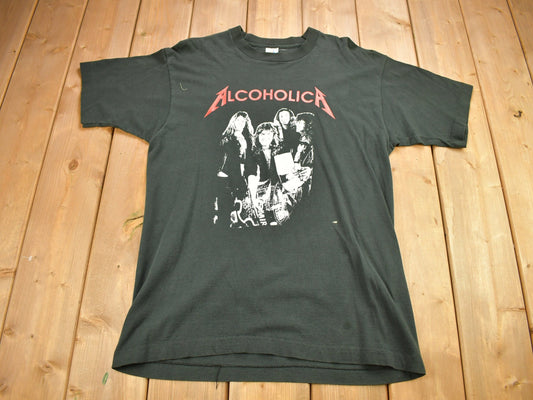 Vintage 1990s AlcoholicA 100% Proof Band T-shirt / Band Tee / Single Stitch / Made in USA / Premium Vintage