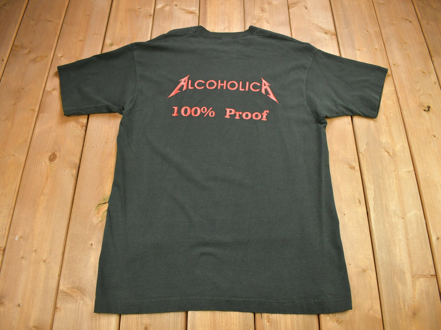 Vintage 1990s AlcoholicA 100% Proof Band T-shirt / Band Tee / Single Stitch / Made in USA / Premium Vintage