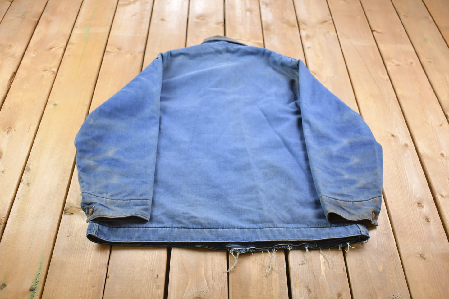 Vintage 1990s Big Mac Made In USA Collared Denim Chore Coat / Workwear / Streetwear Fashion / Retro Style / Button Up Blanket Lined Jacket