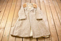 Vintage 1970's Wool Coyote  Fur Collared Coat Button Up Jacket