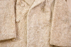 Vintage 1970's Wool Coyote  Fur Collared Coat Button Up Jacket
