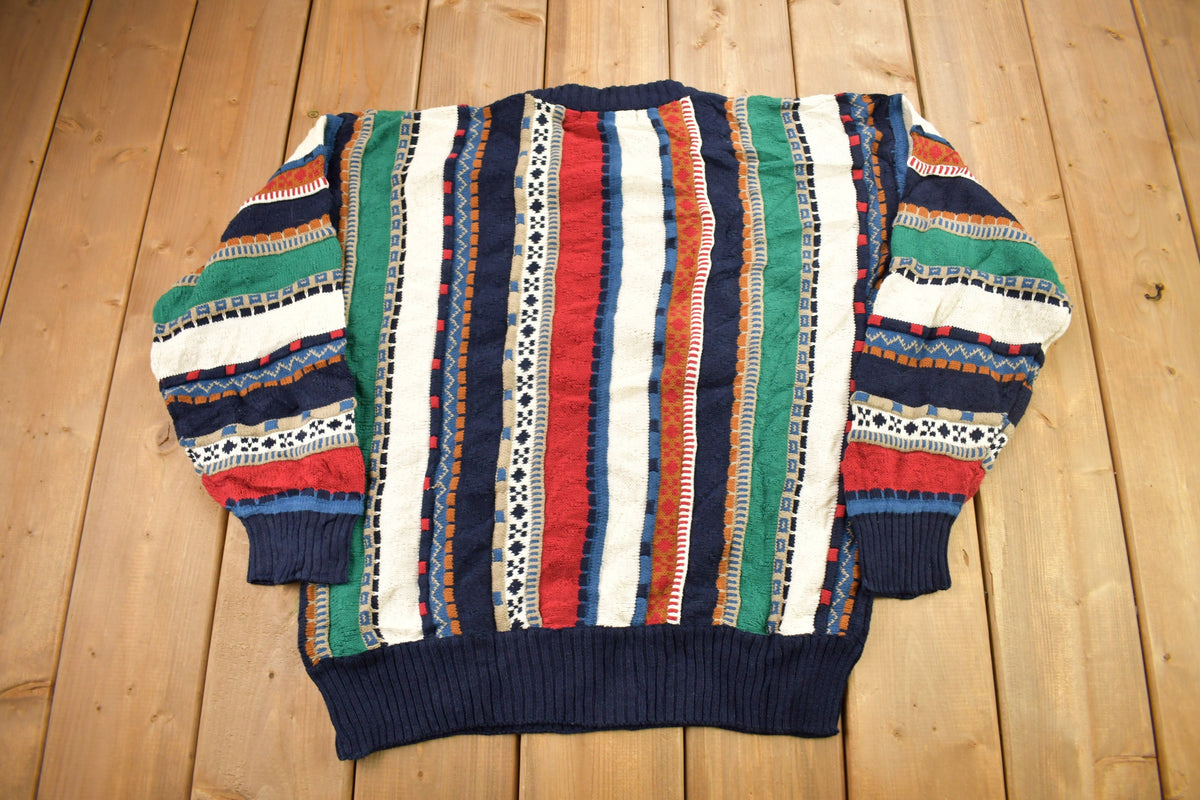 Vintage 1990s 3D Cable Knit Cotton Traders Sweater