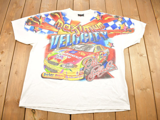 Vintage 2000 Dale Earnhardt Peter Max NASCAR All Over Print T-Shirt / NASCAR Racing / 90s Streetwear / Chase Authentics / Sportswear