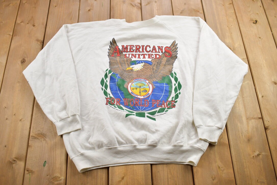 Vintage 1990s Desert Storm Crewneck Sweatshirt / 90s Crewneck / Souvenir Sweater / Streetwear / Vintage Military / 1991 Desert Storm