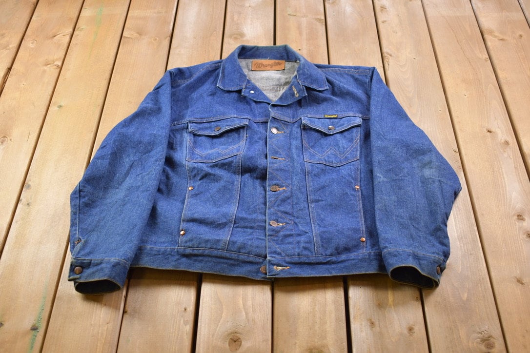 Vintage 1970s Wrangler Workwear Denim Jean Jacket / Button Up Denim / Streetwear / Vintage Fall Outerwear / Fall Jacket / True Vintage