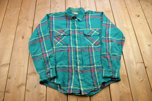 Vintage 1990s Windsor Shirt Company Plaid Flannel Button Up Shirt / 1990s Button Up / Vintage Flannel / Plaid Shirt / Button Down