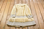 Vintage 1960s White Mink Fur Leather Panel Coat