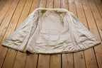 Vintage 1960s White Mink Fur Leather Panel Coat