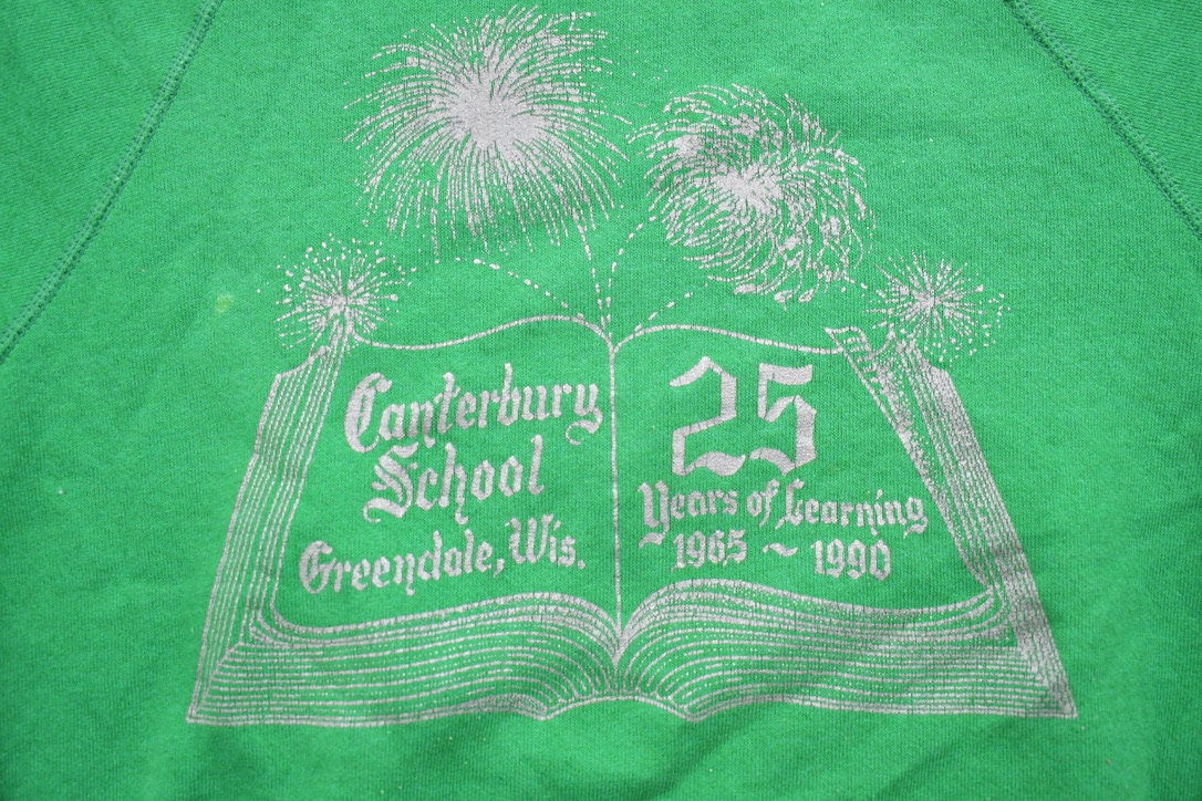 Vintage 1990s 25th Anniversary Canterbury School Greendale Wisconsin Crewneck Sweatshirt