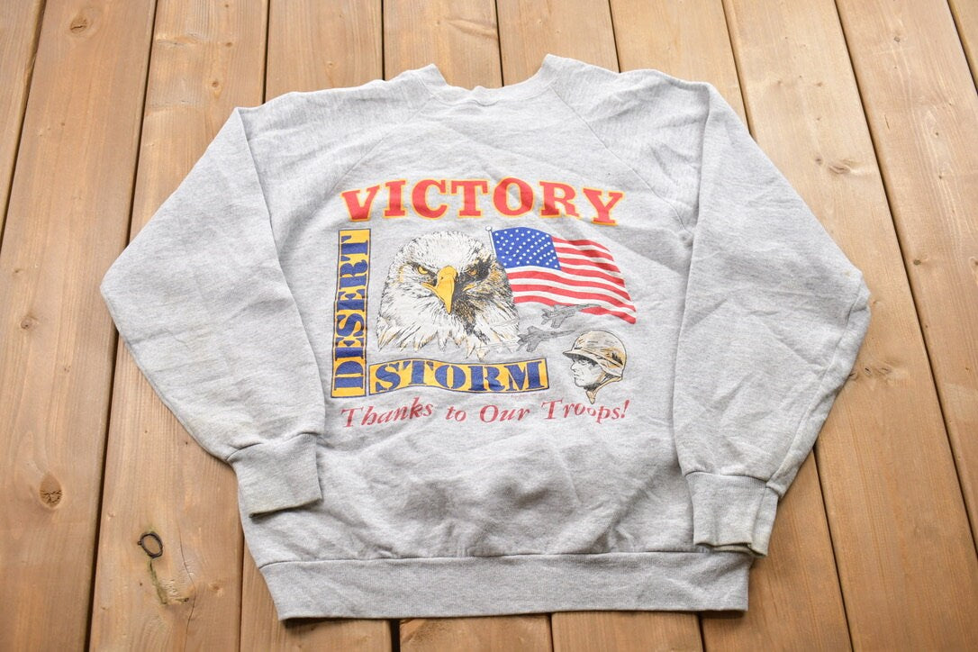 Vintage 1991 Desert Storm Crewneck Sweatshirt / 90s Crewneck / Souvenir Sweater / Streetwear / Travel / US Military / Made In USA /