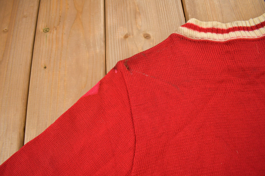 Vintage 1960s Barry Collegiate Knitted Crewneck Sweater