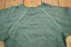 Vintage 1960s Blank Faded Forest Green Crewneck Sweatshirt