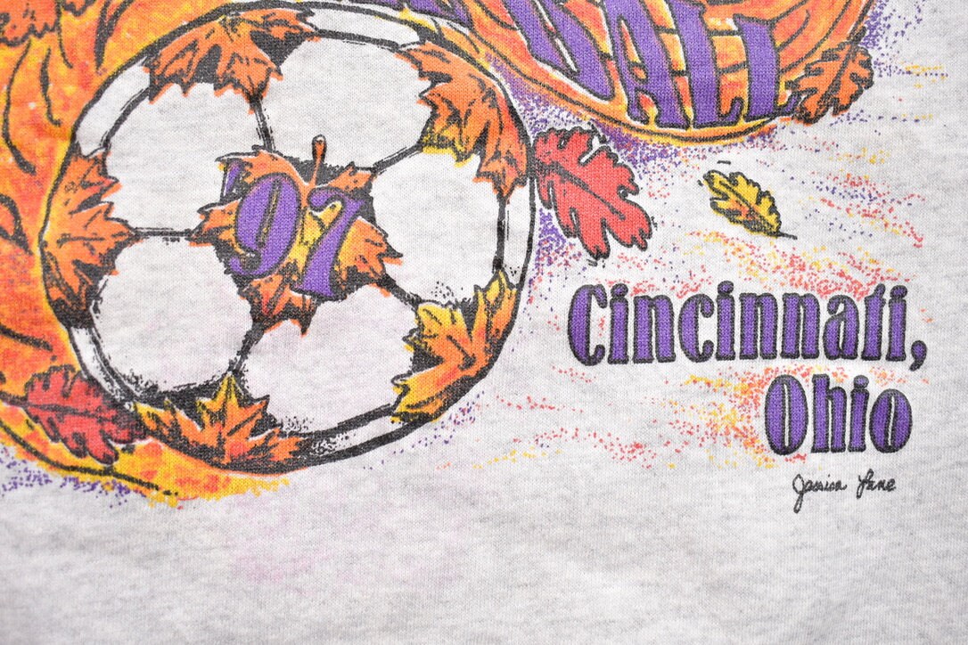 Vintage 1997 Cincinnati Ohio Fall Ball Soccer Crewneck Sweatshirt / 90s Crewneck / Souvenir Sweater / Streetwear / Travel And Vacation