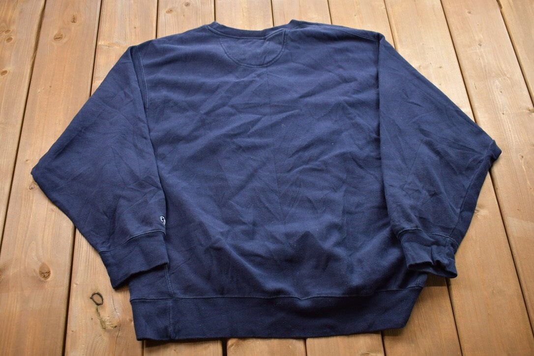 Vintage 1990s Gander Blank Crewneck Sweatshirt / 90s Crewneck / Blank Navy Blue Crewneck / Essential / Streetwear / 90s Blank