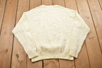 Vintage 1990s 3D Cable Knit Crewneck Sweater