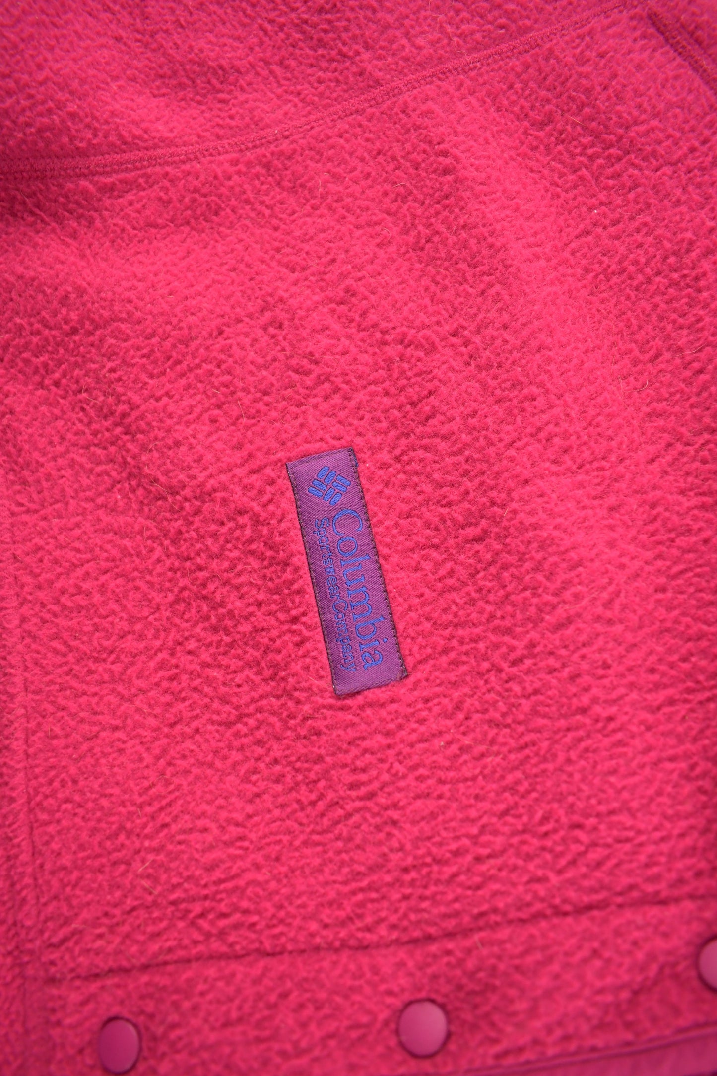 Vintage 1990s Columbia Pink T Snap Fleece Sweatshirt / Made In USA / Sportswear / Outdoorsman / Streetwear