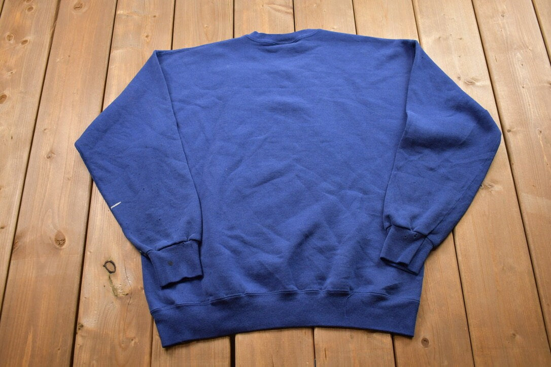 Vintage 1990s USA Olympic Blank Navy Blue Crewneck Sweatshirt / 90s Crewneck / Made In USA / Essential / Streetwear / 90s Blank / Olympics