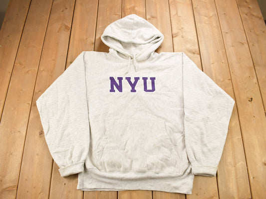 Vintage 1990s University of New York Collegiate Hoodie / Heavy Weight / Sportswear / Americana / NYU