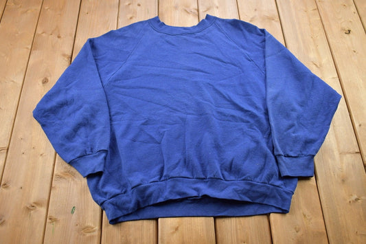 Vintage 1990s Blank Blue Crewneck Sweatshirt / 90s Crewneck / Made In USA / Essential / Streetwear / 90s Blank