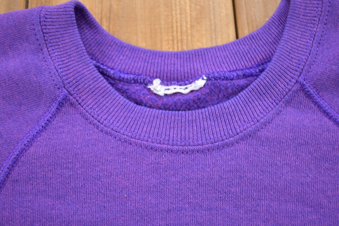 Vintage 1990s Purple Blank Crewneck Sweatshirt / 90s Crewneck / Made In USA / Essential / Streetwear / 90s Blank