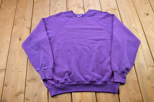 Vintage 1990s Purple Blank Crewneck Sweatshirt / 90s Crewneck / Made In USA / Essential / Streetwear / 90s Blank