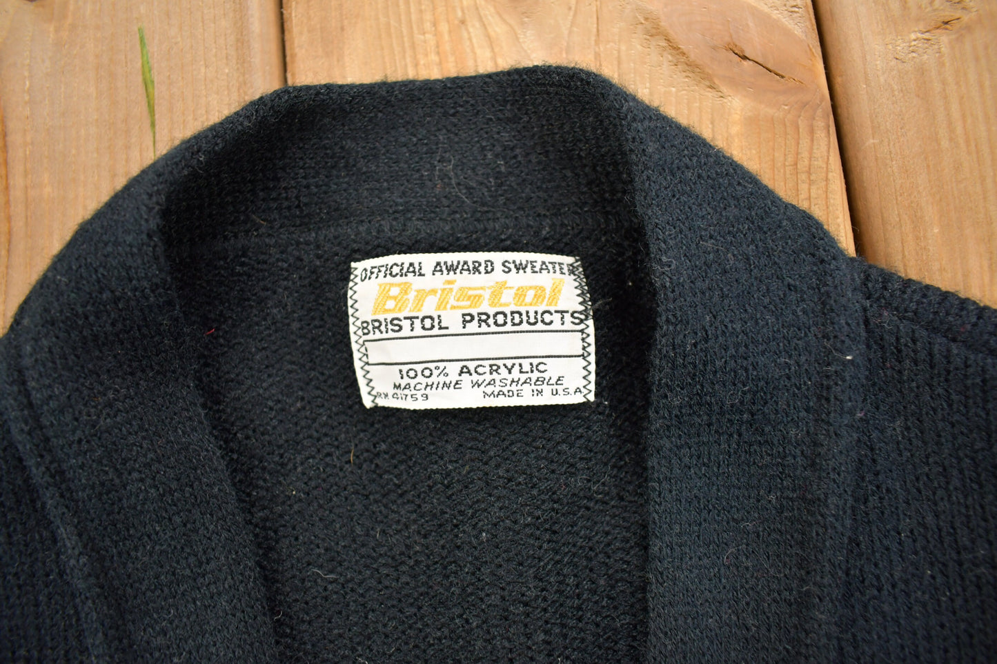 Vintage 1960s Collegiate Knit Cardigan Sweater / Bristol Products / Vintage Cardigan / S Logo / Patchwork / Made In USA